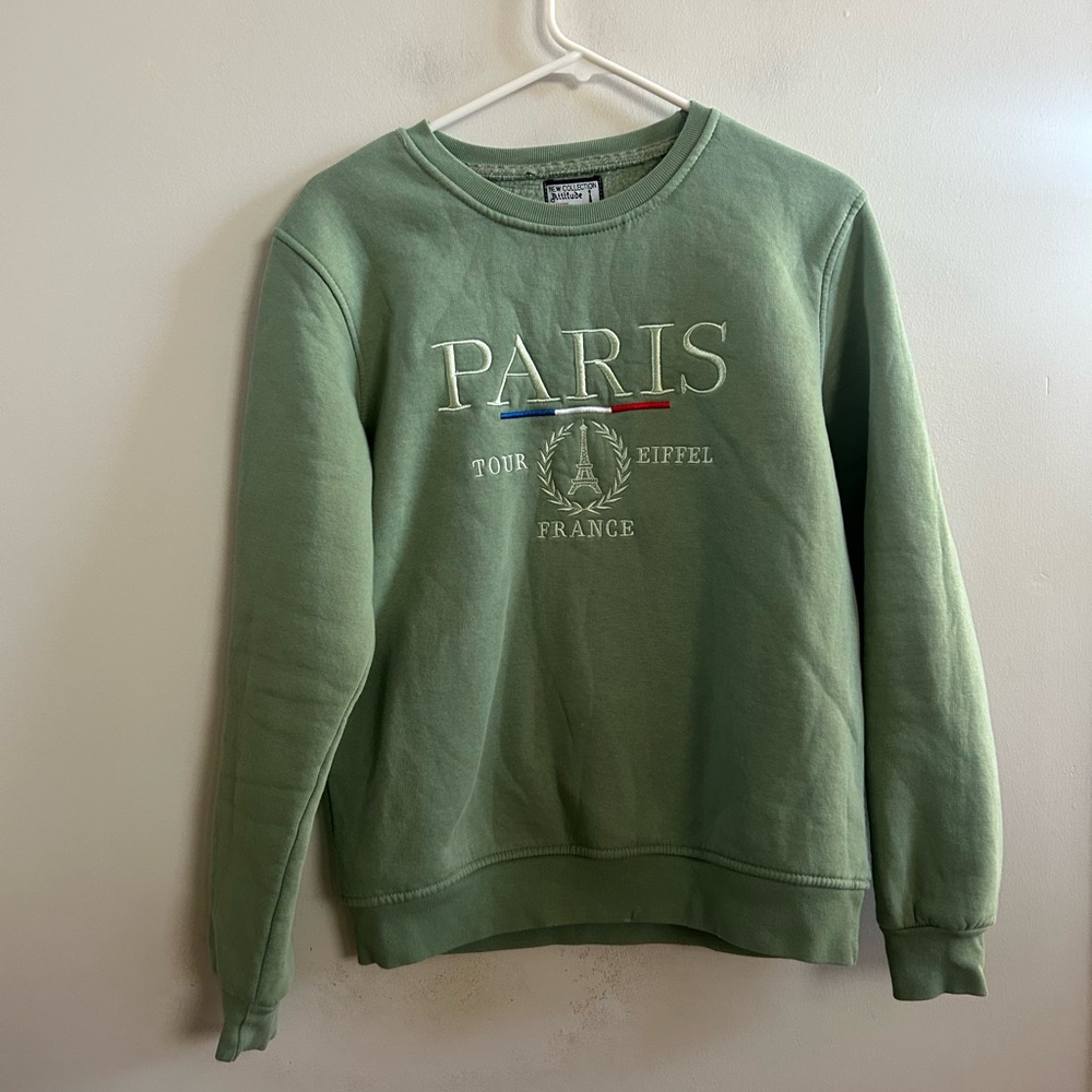 Paris embroidered graphic sweatshirt small